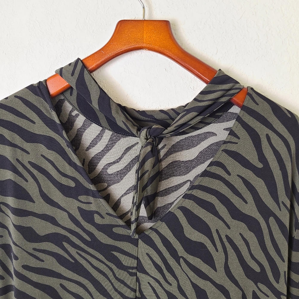 ELOQUII Elements Zebra Print Fit and Flare Dress - Picture 10 of 15